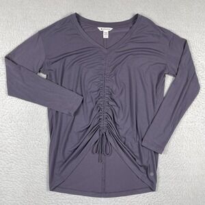 Athleta Shirt Womens Small‎ Petite Purple Crossover Ruched Chinch Tie Top Yoga